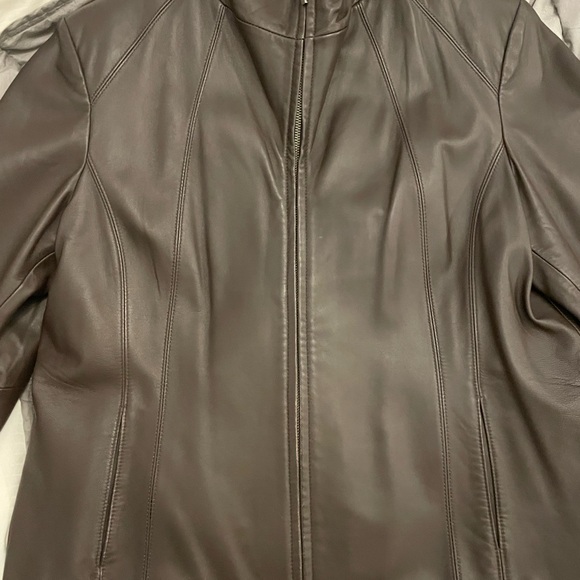 SIENA Brown Leather Jacket - Picture 2 of 9